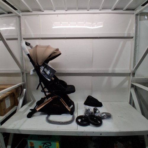 GROMAST GRAVITY FOLDING BABY STROLLER V2.0 WITH ADJUSTABLE BACKREST, CANOPY & CUP HOLDER, LIGHTWEIGHT & UV PROTECTED, ONE-HAND AUTOMATIC FOLDING - KHAKI (MODEL: A4) image 2
