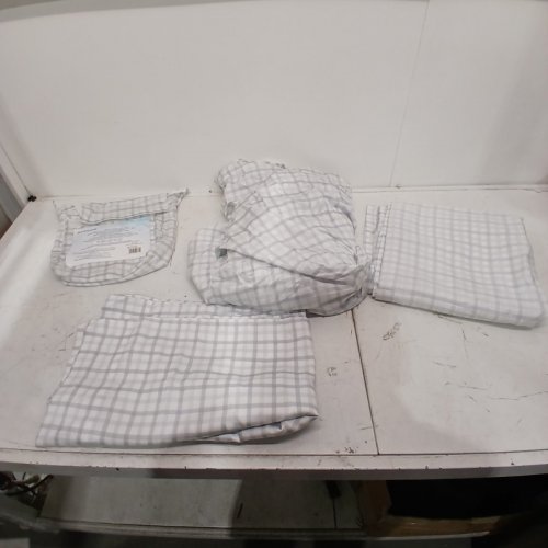 4PC SLUMBERCHILL COOLING BED SHEET SET - 1 FITTED & 1 TOP SHEET - QUEEN - WHITE/GREY (MODEL: 1796335) image 2