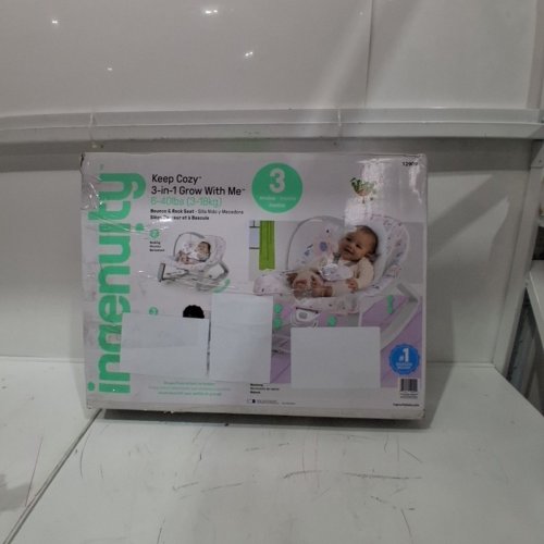 INGENUITY KEEP COZY 3-IN-1 GROW WITH ME VIBRATING BABY BOUNCER SEAT & ROCKER - 6-40LBS - PINK/GREY (MODEL: 12909) image 4