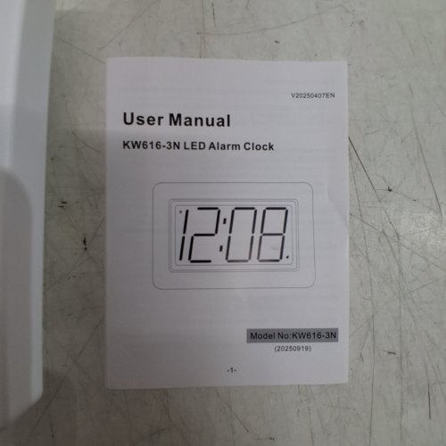 KWANWA BATTERY OPERATED DIGITAL LED DISPLAY ALARM CLOCK - WHITE (MODEL: KW616-3N) image 3