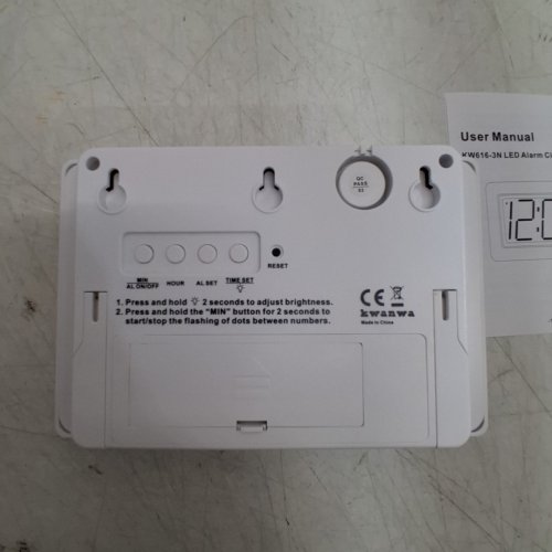 KWANWA BATTERY OPERATED DIGITAL LED DISPLAY ALARM CLOCK - WHITE (MODEL: KW616-3N) image 5