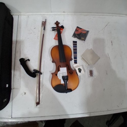 BEGINNERS VIOLIN FIDDLE KIT WITH HARD CASE - 1/2 - BROWN (MODEL: MV012W) image 3