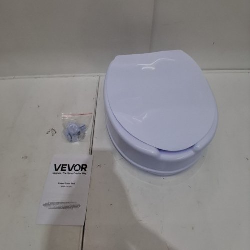 VEVOR UNIVERSAL TOILET SEAT WITH SCREW ROD LOCKING - 5" RAISED - WHITE (MODEL: FBL760601) image 2