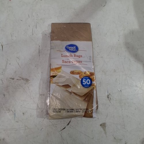 50PK GREAT VALUE LUNCH BAGS - 5 1/8" X 3 1/2" X 10 5/8" - BROWN image 2