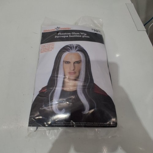 MEN'S WAY TO CELEBRATE PHANTOM GLAM WIG - OSFM - BLACK/WHITE image 3