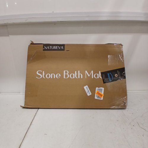 NATUREVA HOME SUPER ABSORBENT QUICK DRY NON-SLIP STONE BATH MAT - 23.5" X 15.5" - GREY/AURA image 3