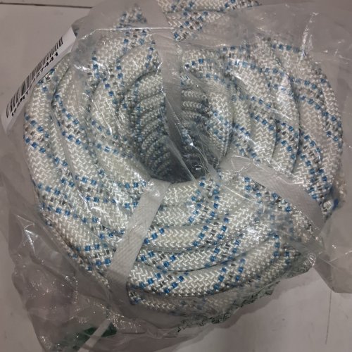 BRAIDED RIGGING ROPE 5/8" 11000 LBS POLYESTER ARBORIST ROPE - 150FT - WHITE/GREY/BLUE image 3