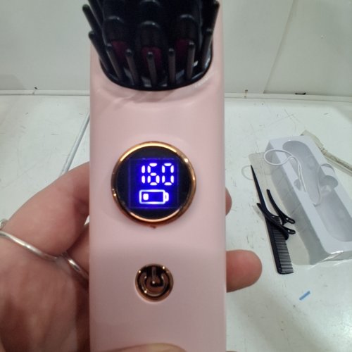 MGE MINI CORDLESS TRAVEL HAIR STRAIGHTENER BRUSH - 9 HEAT SETTINGS - PINK/ROSE GOLD (MODEL: MGE-031) image 2