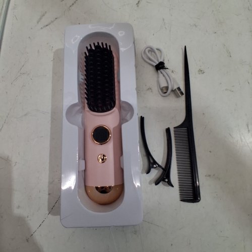 MGE MINI CORDLESS TRAVEL HAIR STRAIGHTENER BRUSH - 9 HEAT SETTINGS - PINK/ROSE GOLD (MODEL: MGE-031) image 3