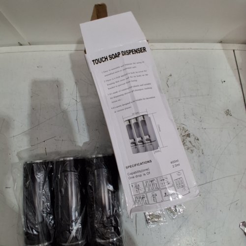 HOARBOEG 3-IN-1 SHOWER SOAP DISPENSER - 13.5OZ PER - BLACK/SILVER (MODEL : 08643936906002) image 4