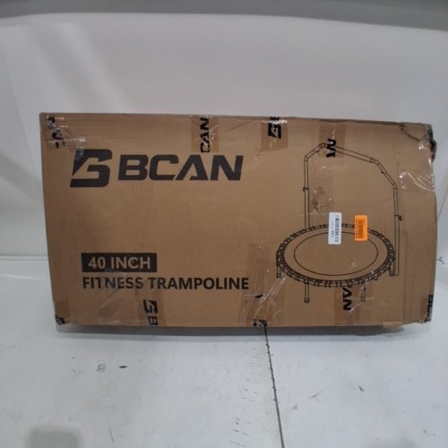 BCAN FOLDABLE MINI FITNESS TRAMPOLINE WITH BUNGEES AND ADJUSTABLE FOAM HANDLE - 48" - 550LB MAX - GREEN/BLACK (MODEL: ‎TX-B6232C-40+C) image 4