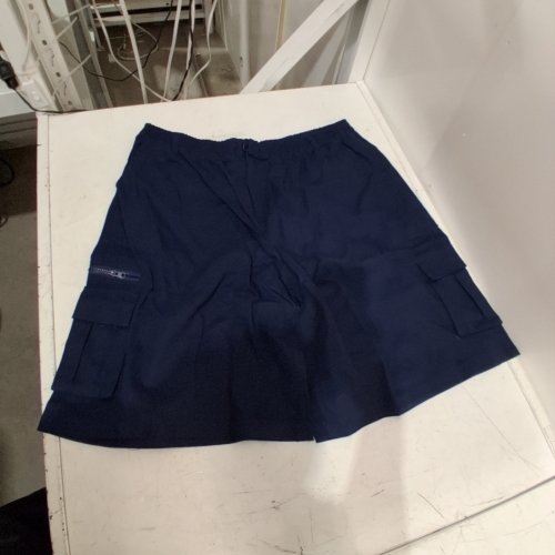 MENS ELASTICC WAIST RELAXED ZIPPER CARGO SHORTS - 3XL - NAVY BLUE image 2