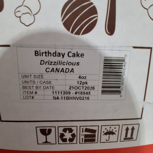 12PK DRIZZILICIOUS NON GMO MINI RICE CRISPS - 4OZ EACH - BIRTHDAY CAKE image 2