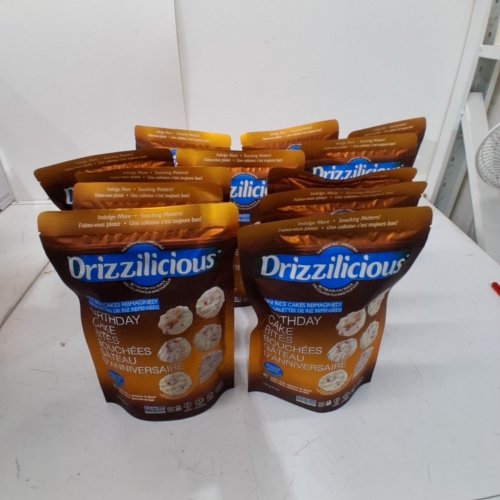12PK DRIZZILICIOUS NON GMO MINI RICE CRISPS - 4OZ EACH - BIRTHDAY CAKE image 3