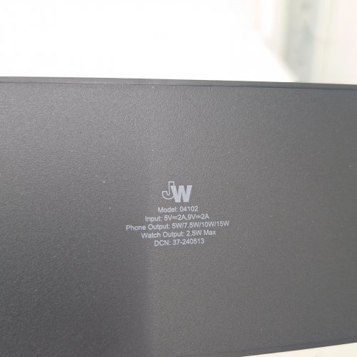 JUST WIRELESS 2-IN-1 WIRELESS CHARGER FOR IPHONE, ANDROID, AND APPLE WATCH - 15W - BLACK (MODEL: 04102) image 3