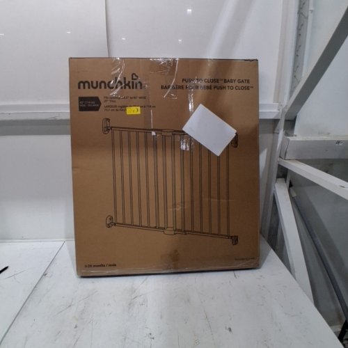 MUNCHKIN PUSH TO CLOSE EXTENDING METAL GATE - 28" -45" X 29" - BLACK (MODEL: MK0001 REV 4) image 4