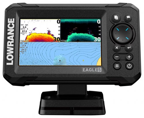 LOWRANCE EAGLE 5 FISHFINDER / CHARTPLOTTER WITH SPLITSHOT HD TRANSDUCER AND C-MAP DISCOVER ONBOARD - 5" (MODEL: 101992595) image 2
