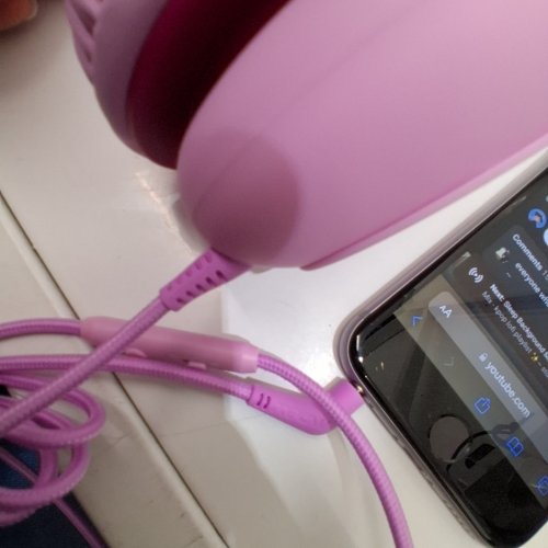 KIDS MPOW CH6S WIRED OVER-EAR HEADPHONES WITH 85DB/94DB VOLUME LIMITER AND IN-LINE MIC - PINK (MODEL: BH297B) image 2