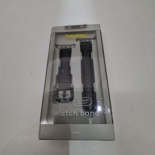 HEYDAY FAUX LEATHER WATCH BAND FOR 38-41MM APPLE WATCHES - BLACK image 2