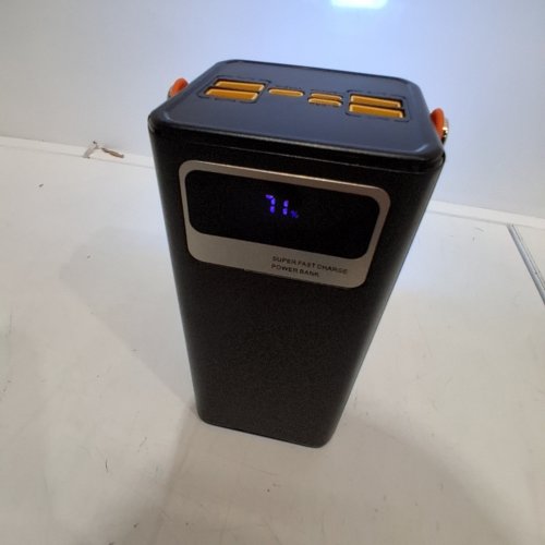 PORTABLE POWER BANK WITH BUILT IN CABLES AND LIGHT - BLACK/ORANGE (MODEL: P100S) image 3