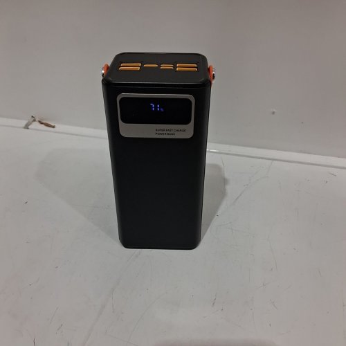 PORTABLE POWER BANK WITH BUILT IN CABLES AND LIGHT - BLACK/ORANGE (MODEL: P100S) image 4