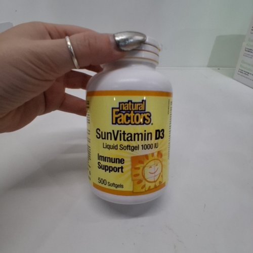 (500 SOFTGELS) NATURAL FACTORS LIQUID SUNVITAMIN D3 IMMUNE SUPPORT SOFTGELS - 1000 IU image 2