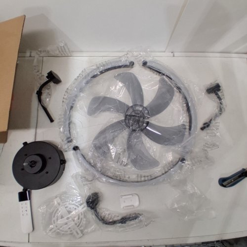 MODERN LED CEILING FAN FIXTURE WITH REMOTE - APPROX. 15.7" - BLACK image 3