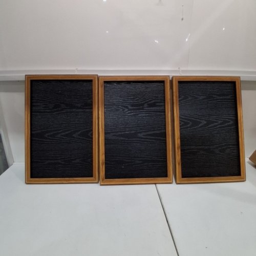 3PK ABSTRACT FRAMED WALL ART - 16" X 24" - GREY/BROWN/BLACK image 3
