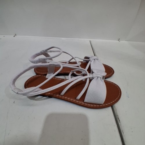 WOMEN'S STRAPPY BOW SANDALS - 7 (38) - WHITE / BROWN image 3
