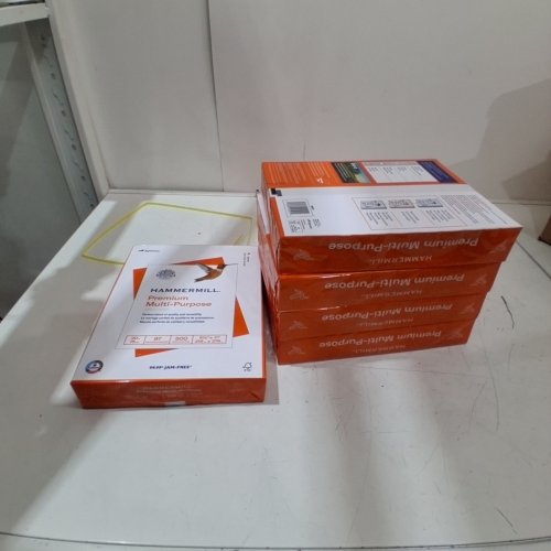 (5) 500PK HAMMERMILL PREMIUM MULTIPURPOSE PRINTER PAPER - 2500 TOTAL - 8.5" X 11" - WHITE image 2