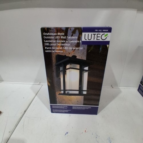 LUTEC CRAFTSMAN STYLE OUTDOOR LED WALL LANTERN - 12.5" X 7.5" X 7" - BLACK (MODEL: 1806320) image 2