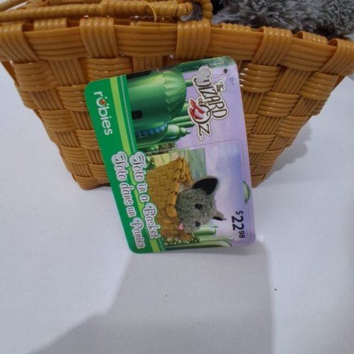THE WIZARD OF OZ PLUSH TOTO IN A BASKET - GRAY/TAN image 3