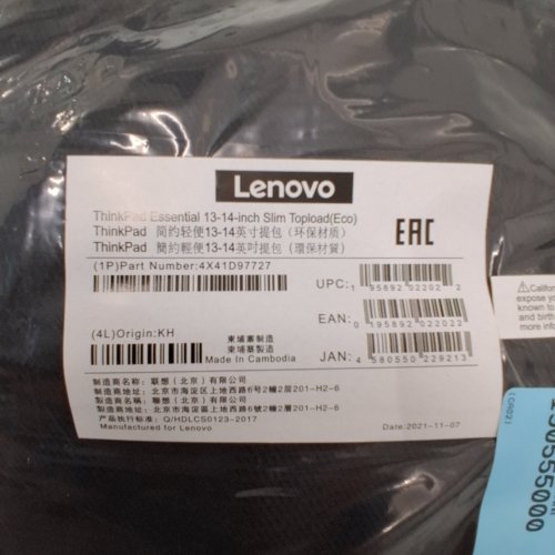 LENOVO SLIM THINKPAD TOPLOAD LAPTOP BAG - 13" - 14" - BLACK image 2