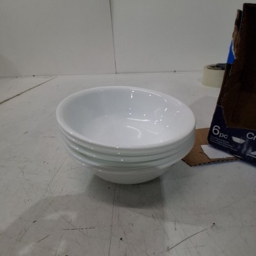 5PK CORELLE WINTER FROST GLASS CEREAL SOUP BOWLS - 18OZ - WHITE image 3