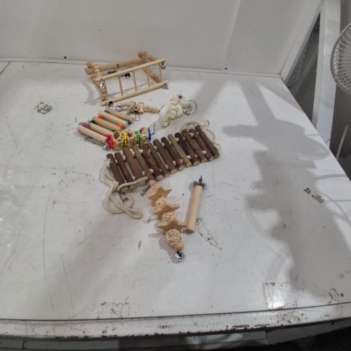 7PC BIRD CAGE TOYS- WOODEN image 2