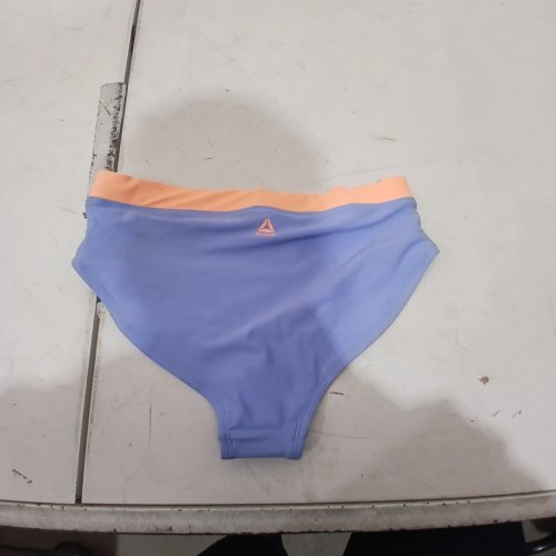 REEBOK SWIM BOTTOMS - LARGE - BLUE WITH ORANGE WAISTBAND image 4