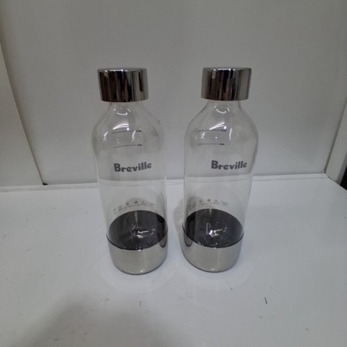 2PK BREVILLE INFIZZ BOTTLES COMPATIBLE WITH THE INFIZZ AQUA AND INFIZZ FUSION - 1 L - CLEAR/GREY (MODEL:‎BCA002BSS0ZNA0) image 3