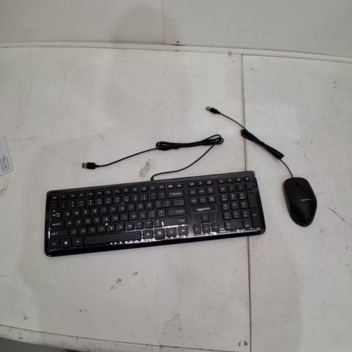 2PC AMAZON BASICS WIRED KEYBOARD AND MOUSE SET - BLACK (MODEL: HK3069) image 3