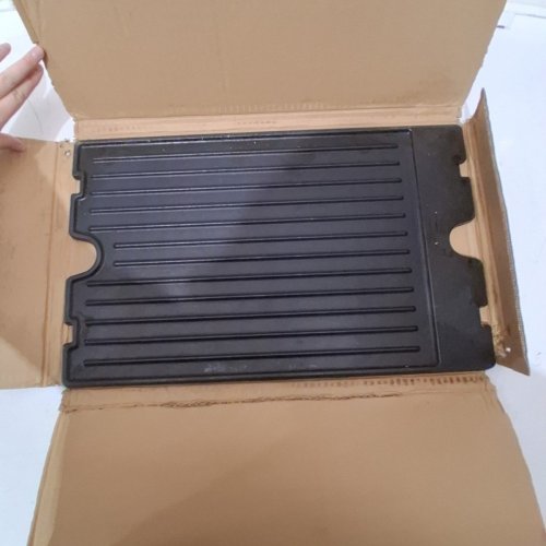 KEESHA 2-IN-1 CAST IRON BBQ GRIDDLE - 19" X 12" - BLACK (MODEL: 11239KB) image 2
