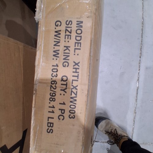 UPHOLSTERED VELVERT PLATFORM BED FRAME - KING - WHITE (MODEL:XHTLXZW003) image 2