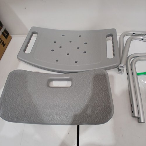 MEDLINE GUARDIAN DELUXE ALUMINUM BATH CHAIR - 400LBS CAP - GREY (MODEL: G2-101KRX1) image 4