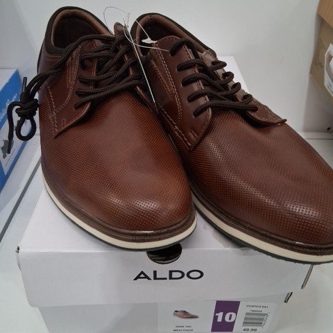 MENS ALDO CASUAL HYBRID DRESS SHOE - SIZE 10 - BROWN (STYLE: 1988328) image 2