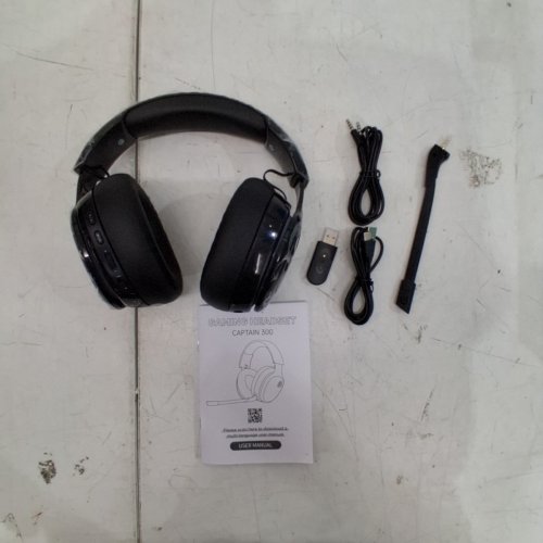 GTHEOS CAPTAIN 300 WIRELESS BLUETOOTH GAMING HEADSET - OVER EAR HEADPHONES WITH DETACHABLE NOISE CANCELING MICROPHONE - BLACK image 4