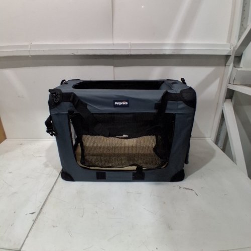 PETPRSCO PORTABLE COLLAPSIBLE FABRIC DOG CRATE - 32" X 23" X 23" - GREY image 2