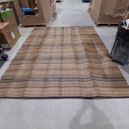 PLASTIC WATERPROOF OUTDOOR AREA RUG- 10FT X 8FT-BROWN/BLACK image 2