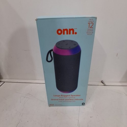 ONN. LARGE RUGGED BLUETOOTH SPEAKER WITH LED LIGHTING - BLACK image 4