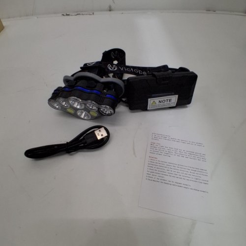 VICTOPER WATERPROOF SUPER BRIGHT RECHARGEABLE HEAD LIGHT - 18000 LM - BLACK / BLUE (MODEL: V8000) image 3