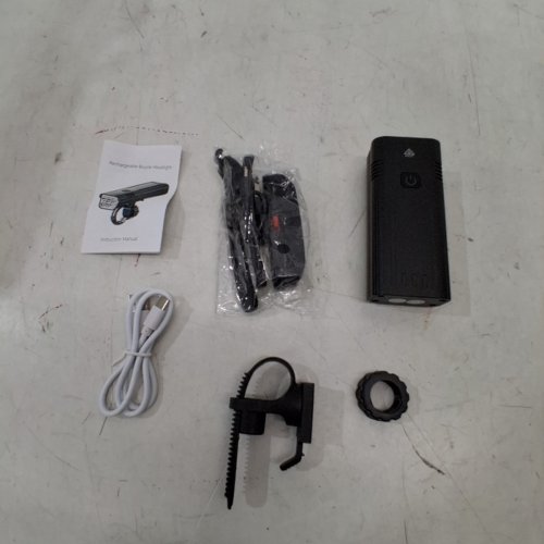 2PC BIKE LIGHT BICYCLE HEADLIGHT FLASHLIGHT - USB RECHARGEABLE - BLACK (MODEL: KX6) image 4