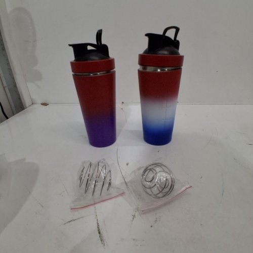 2PK SPORTS SHAKER BOTTLES WITH MIXING BALLS - 25 OZ - RED/ WHITE /BLUE image 2