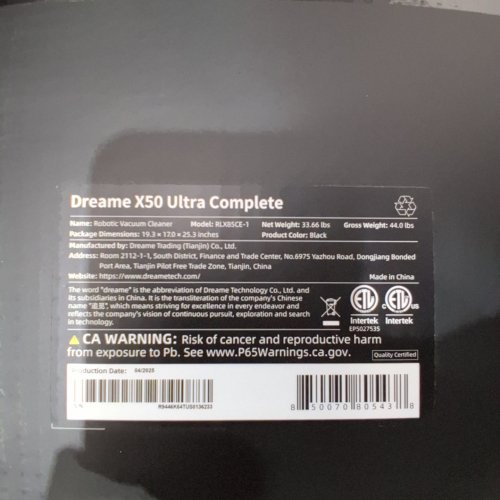 DREAME X50 ULTRA SMART ROBOT VACUUM/MOP COMBO WITH SELF-EMPTYING STATION - AUTO-WASH/REFILL & 3D MAPPING - APP/WIFI CONNECTIVITY - BLACK - (MODEL: ‎RLX85CE) image 2
